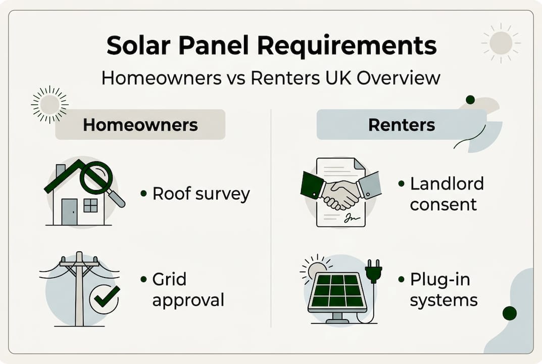 Infographic UK solar panel requirements for homes renters
