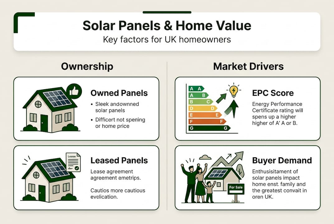 Infographic showing solar panel value factors