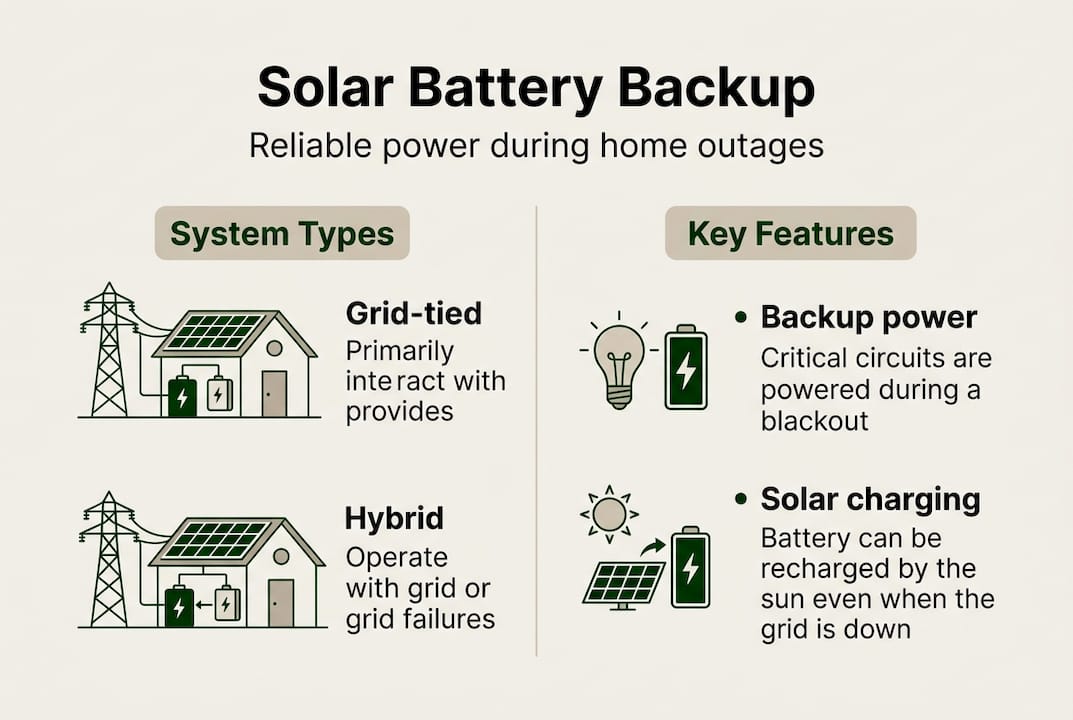 Infographic illustrates solar battery backup basics