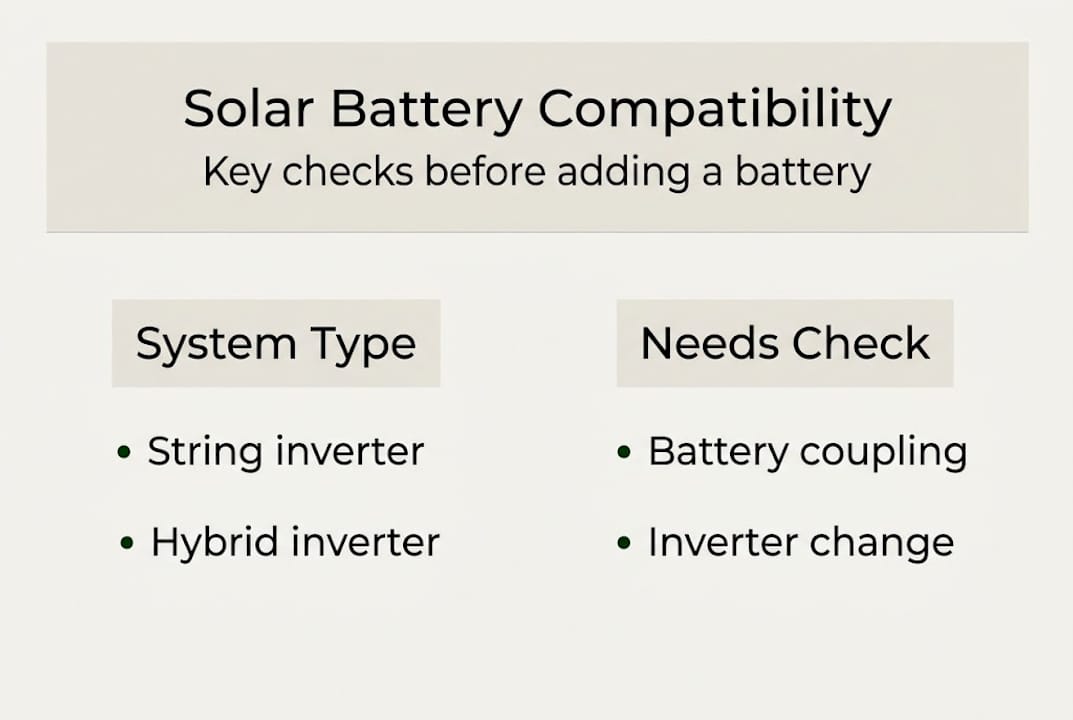 Infographic on solar battery compatibility checks