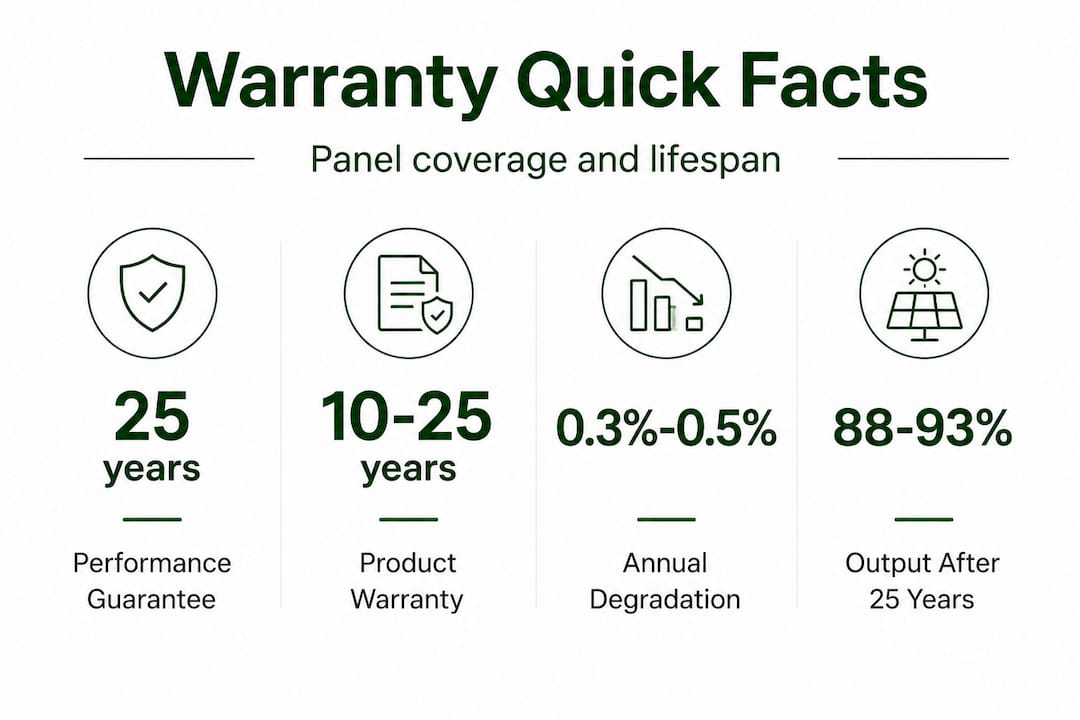 Solar warranty infographic quick facts and coverage