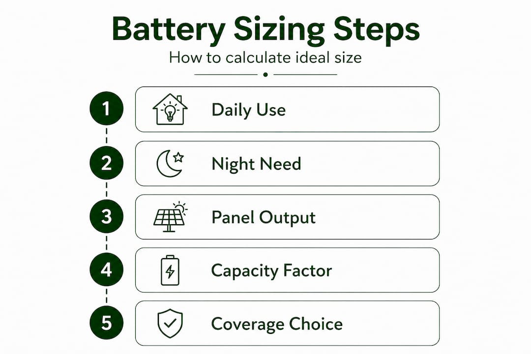 Step-by-step battery sizing infographic