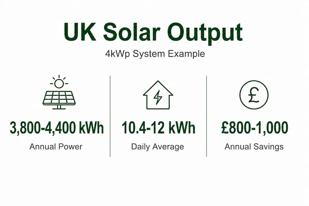 UK solar power system output and savings stats