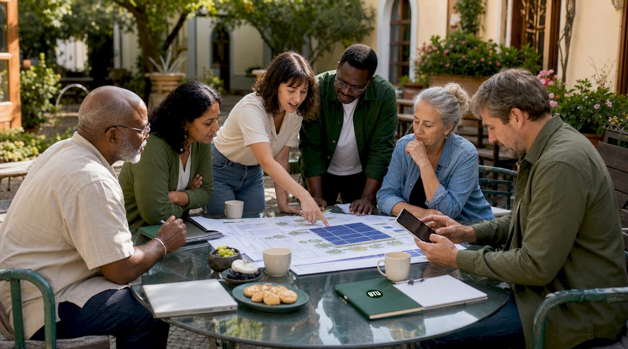 Community group planning solar rooftop project