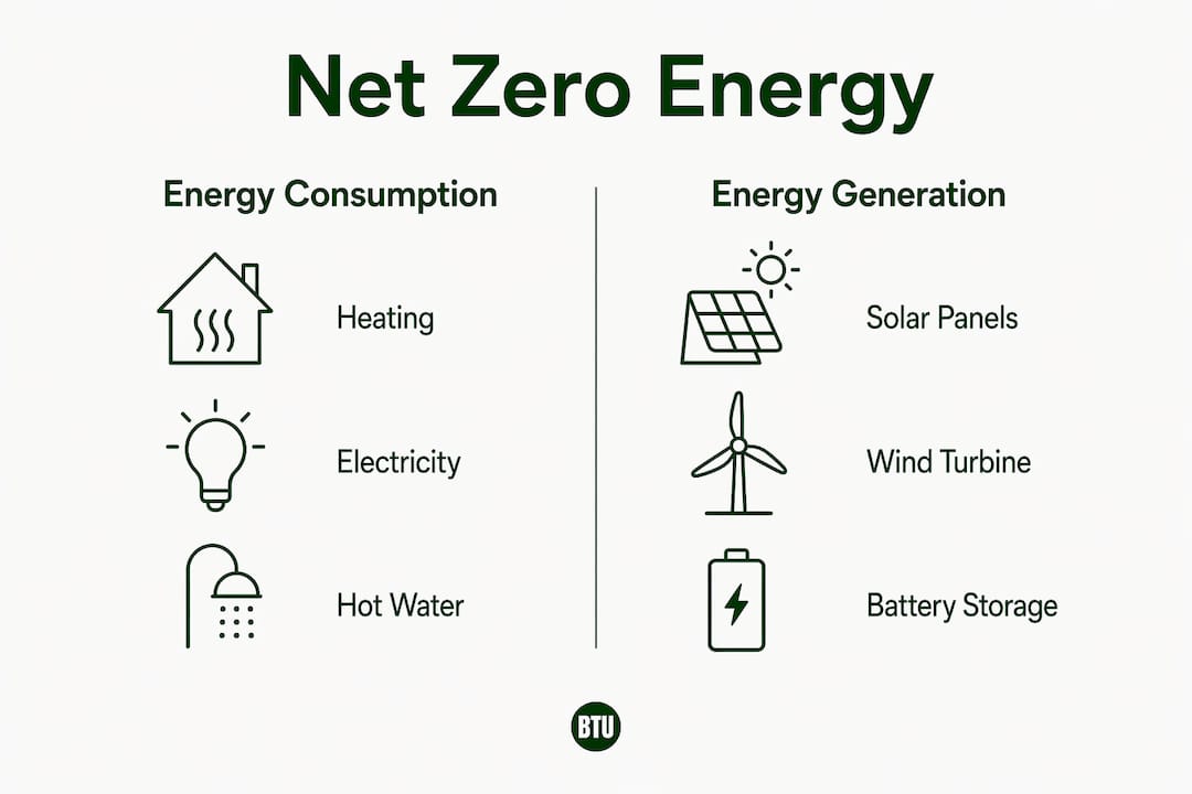 Infographic comparing energy consumption and generation