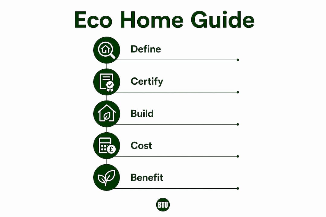 Infographic outlining eco home key steps
