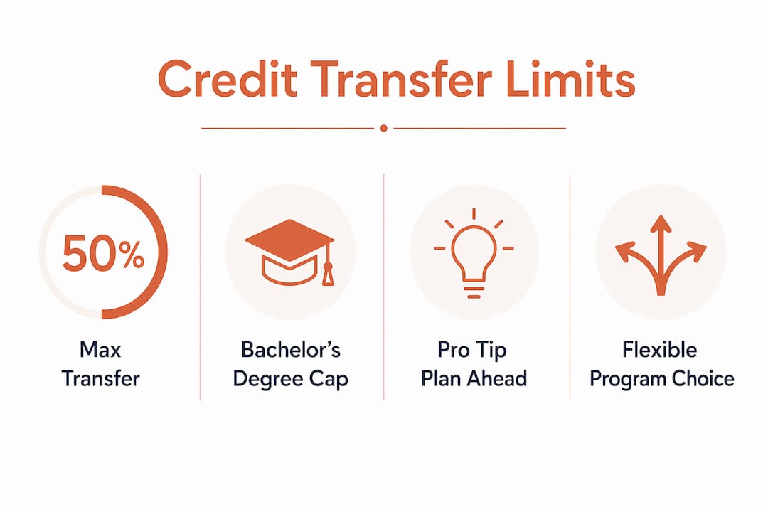 Infographic showing credit transfer limits in UAE universities