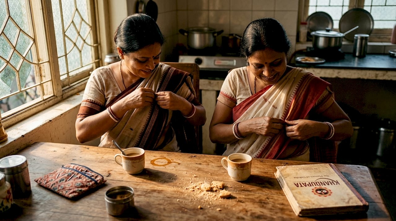 Women demonstrate regional saree draping styles