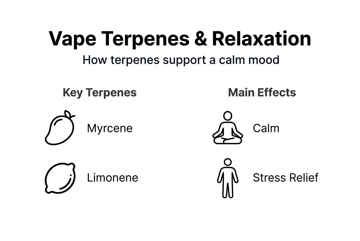 Infographic showing vape terpenes and effects