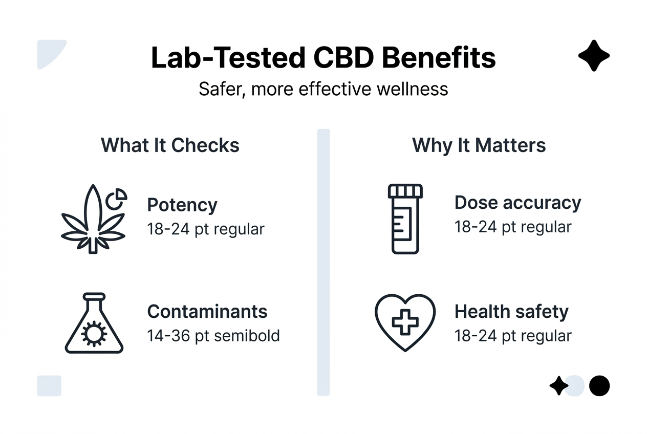 Infographic summarizing lab-tested CBD safety