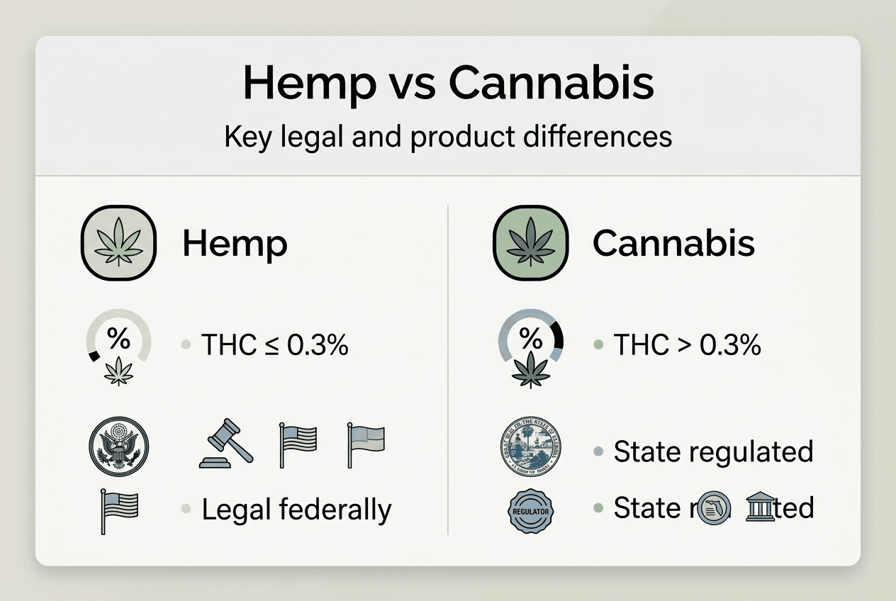 Infographic legal and product differences hemp cannabis