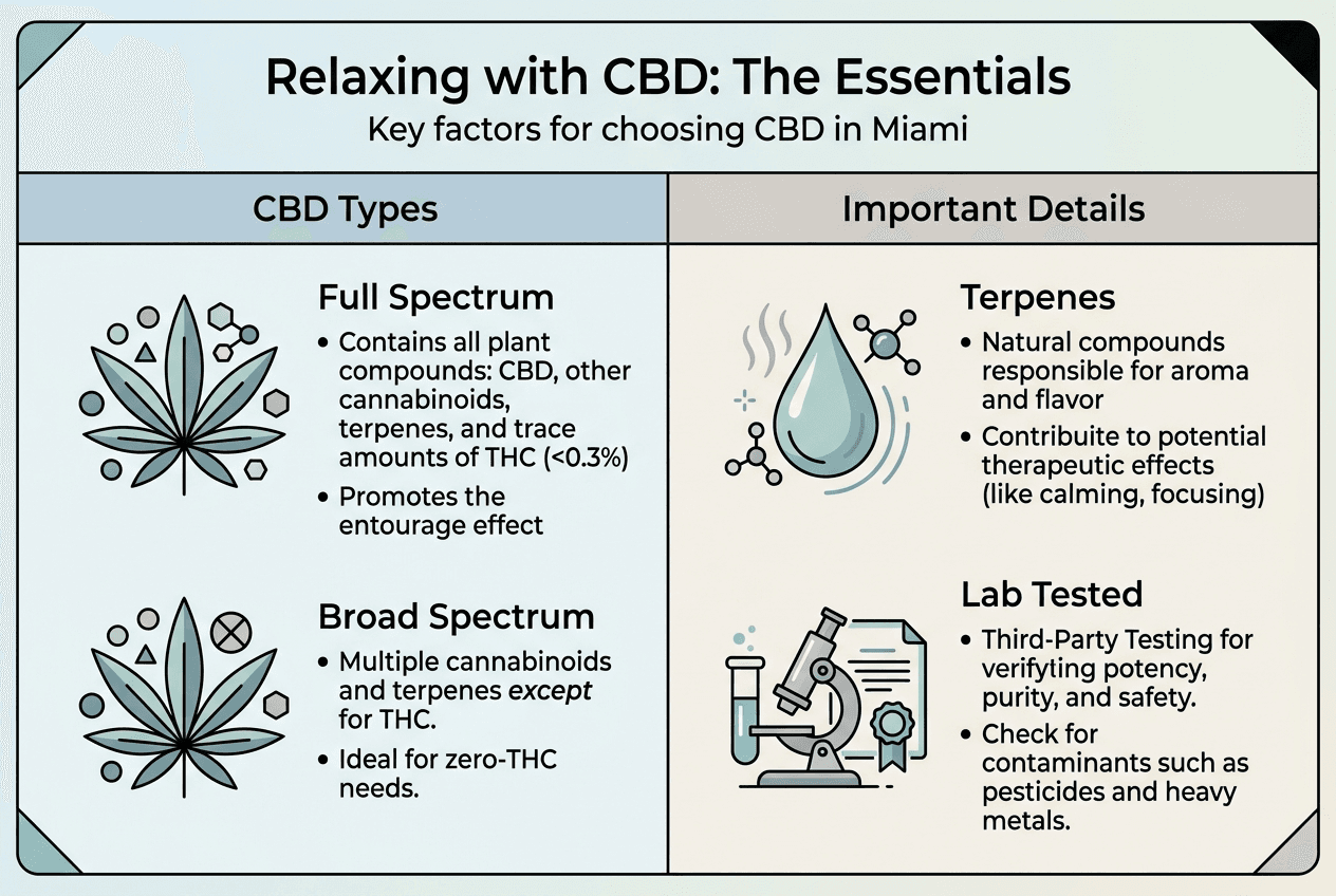 Infographic with CBD selection tips and factors