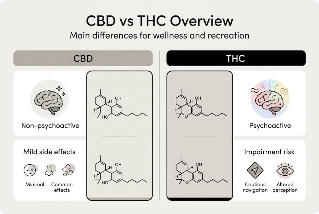 Infographic of CBD and THC differences