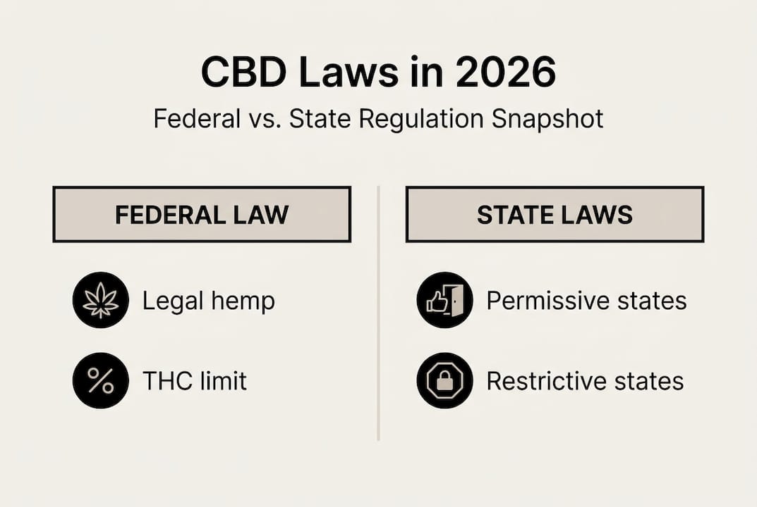 Infographic contrasts federal and state CBD laws