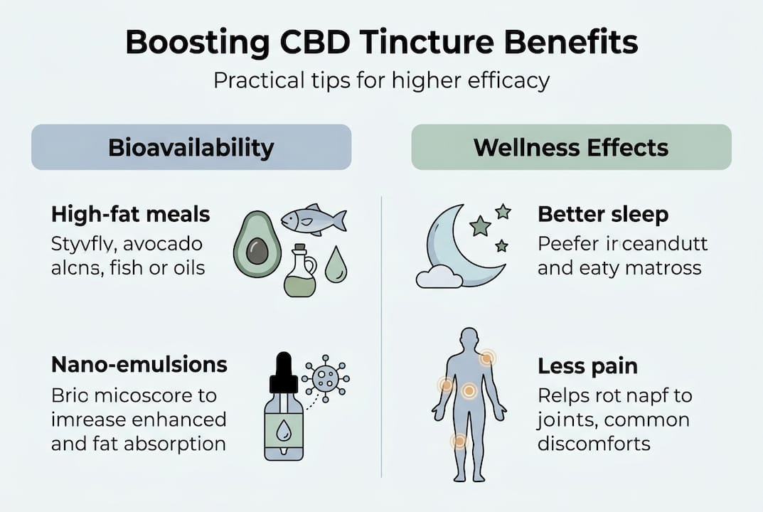Infographic on CBD tincture bioavailability and wellness
