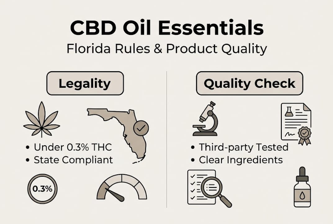 CBD oil legality and quality infographic