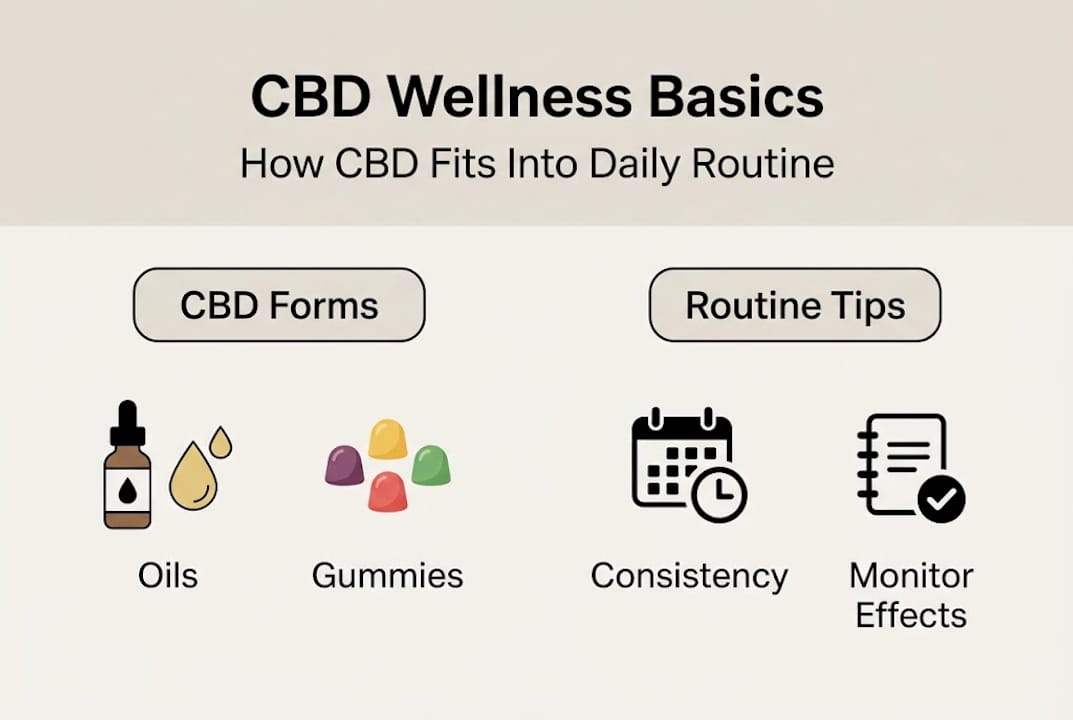 Infographic of CBD forms and routine tips