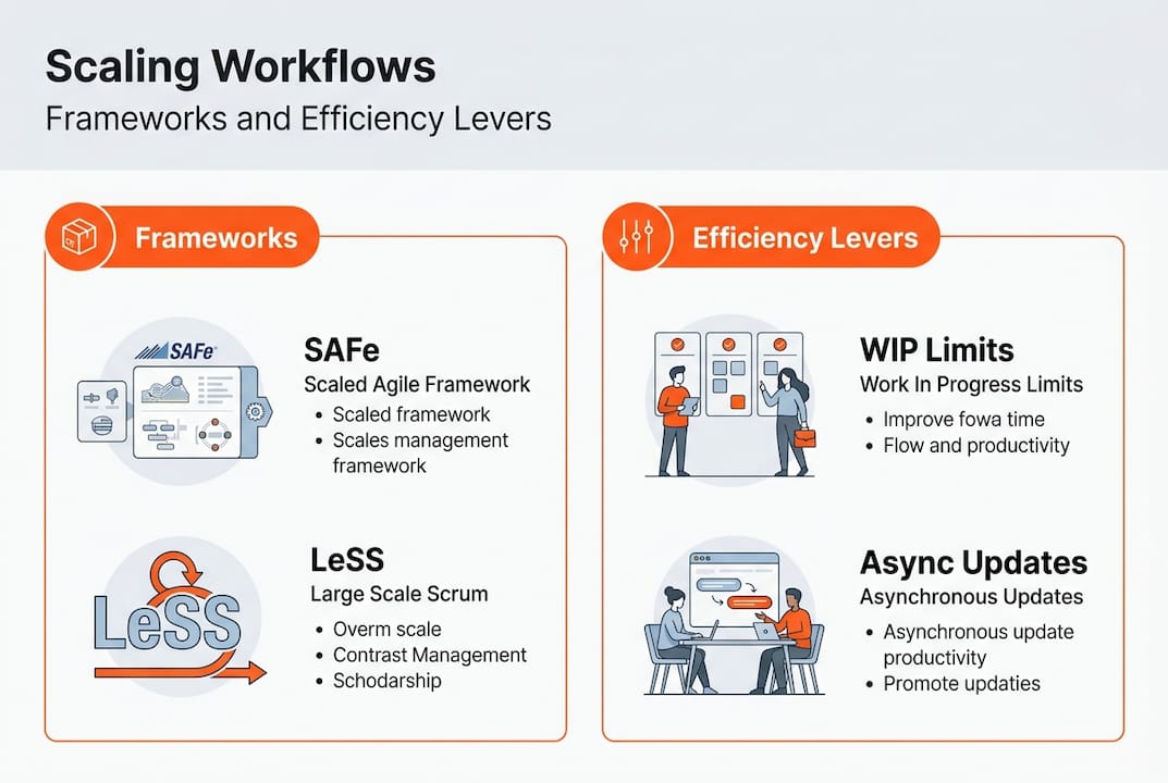 Infographic scaling workflows frameworks and levers