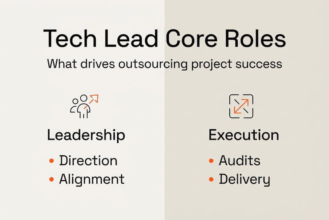 Infographic outlining tech lead core outsourcing roles
