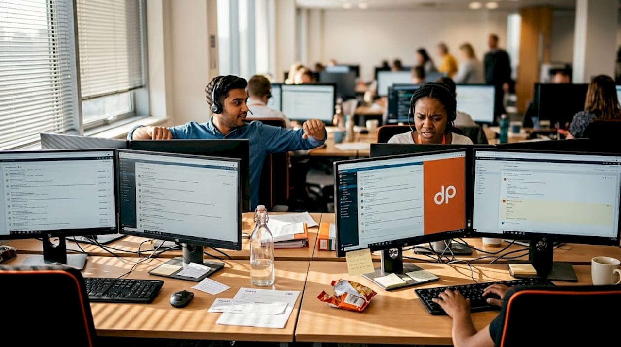 Help desk team handling support tickets