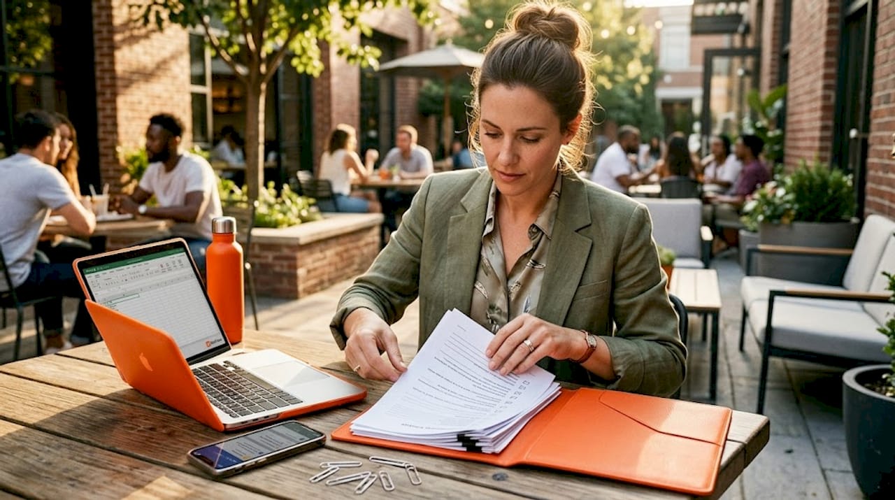 Manager organizes vendor onboarding paperwork