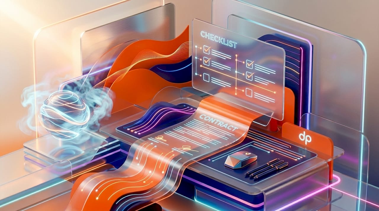 IT manager reviewing outsourcing governance documents