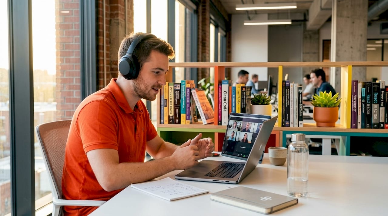 Remote developer integrated with team