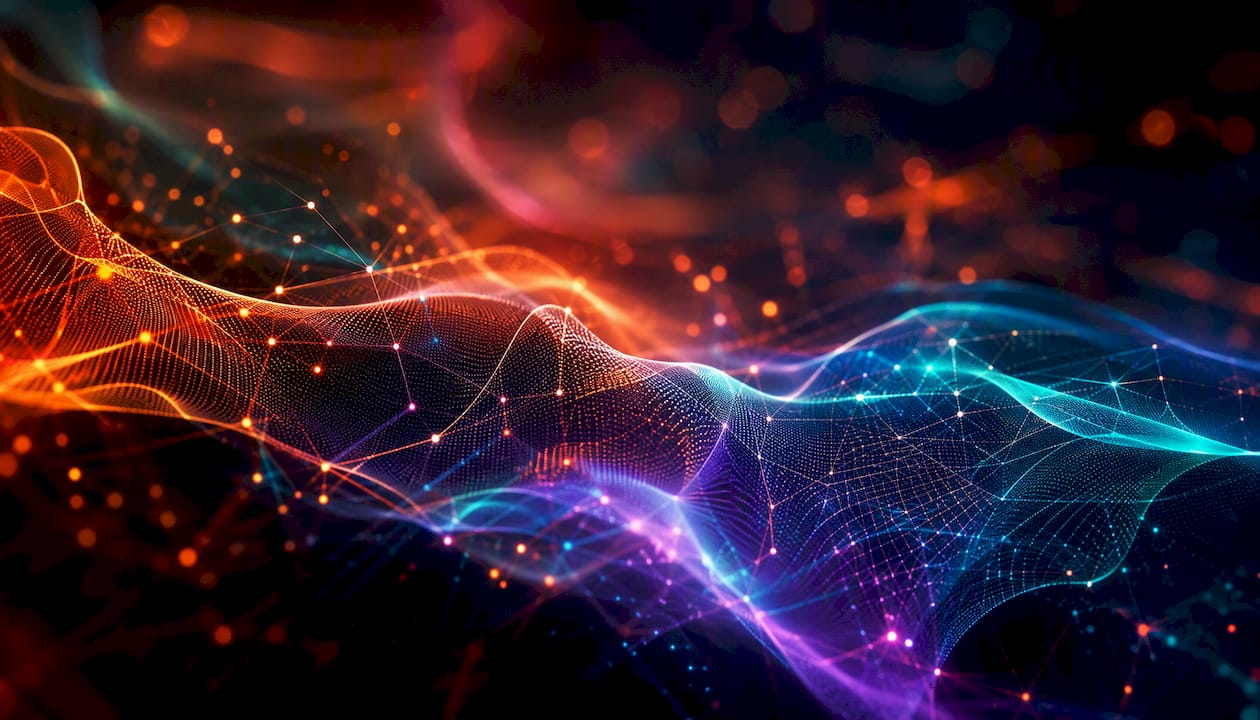 Abstract AI digital energy waves
