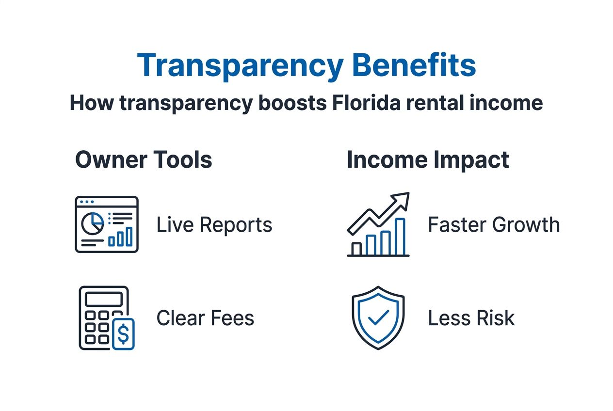 Infographic showing transparency tools and income impact