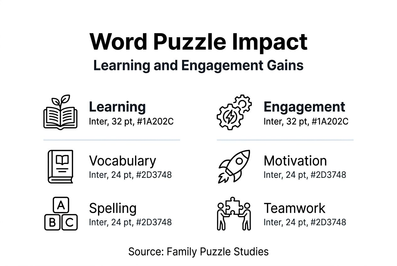 Infographic outlining word puzzle learning impact