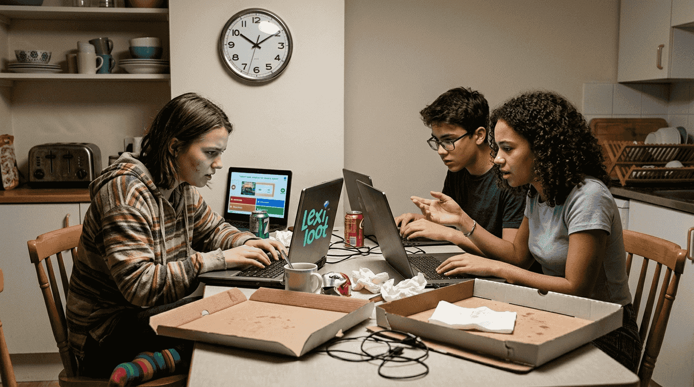 Teens racing through online category game