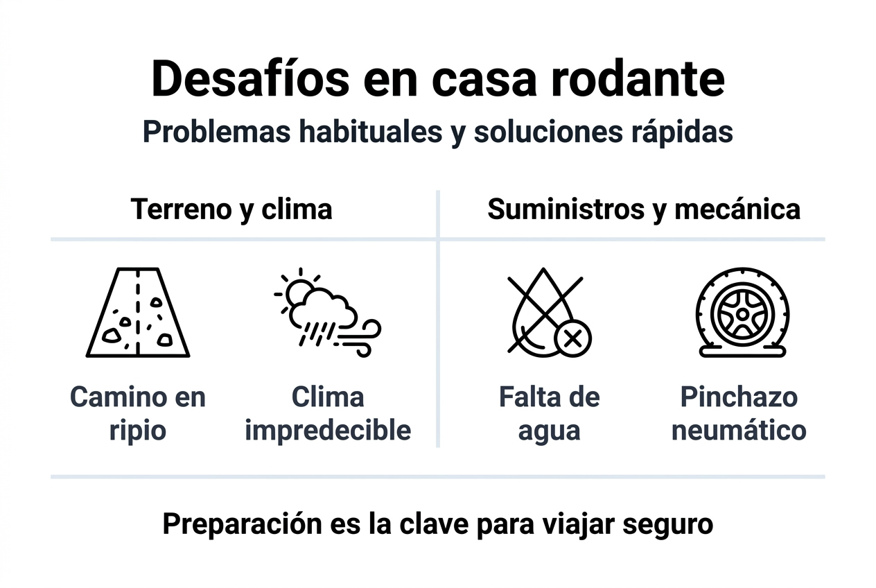 Infographic on the most common problems when traveling by RV through Chile