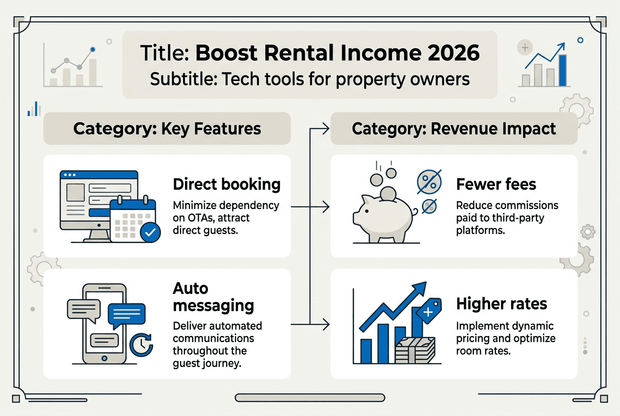 Infographic showing tech features for rental growth