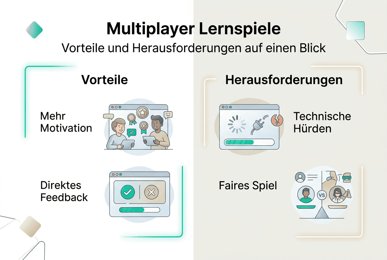 Infografik: Chancen und Herausforderungen von Multiplayer-Lernspielen