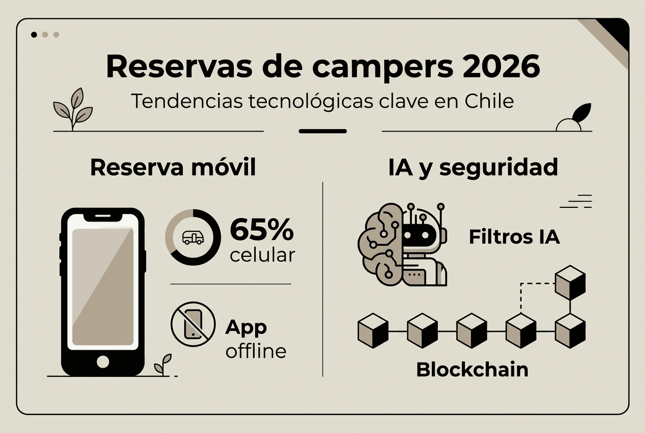 Infographic on how to book campers using mobile applications