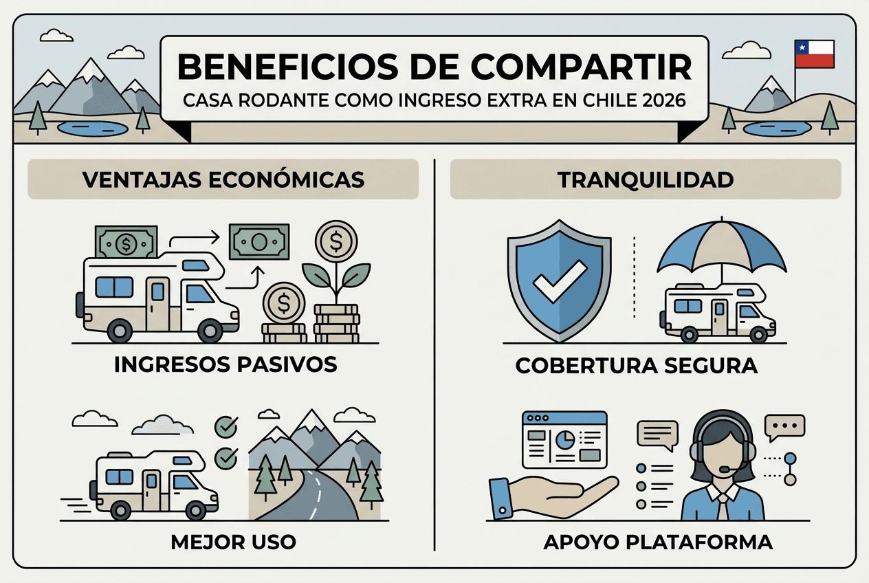 Infografía: Ventajas de compartir una casa rodante