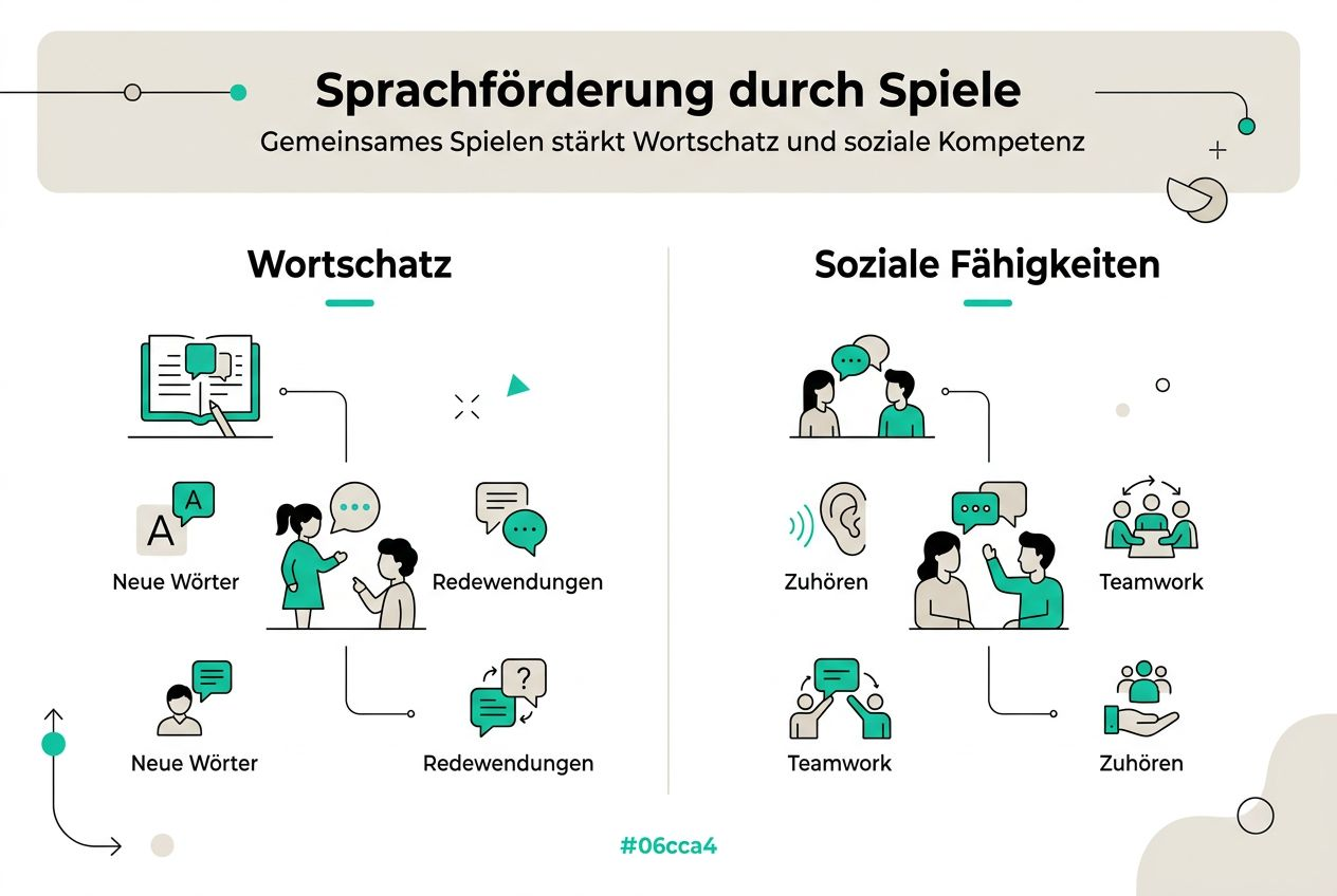 Infografik: Wie Spiele die Sprachentwicklung fördern – Ein Überblick
