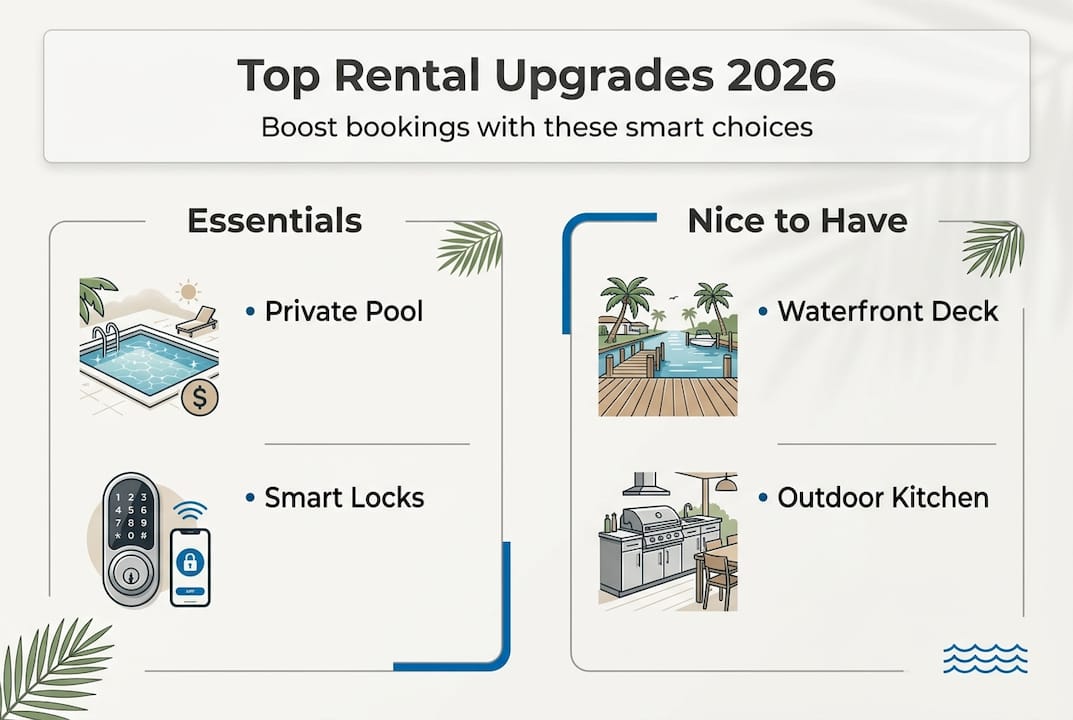 Infographic with rental upgrades for Cape Coral