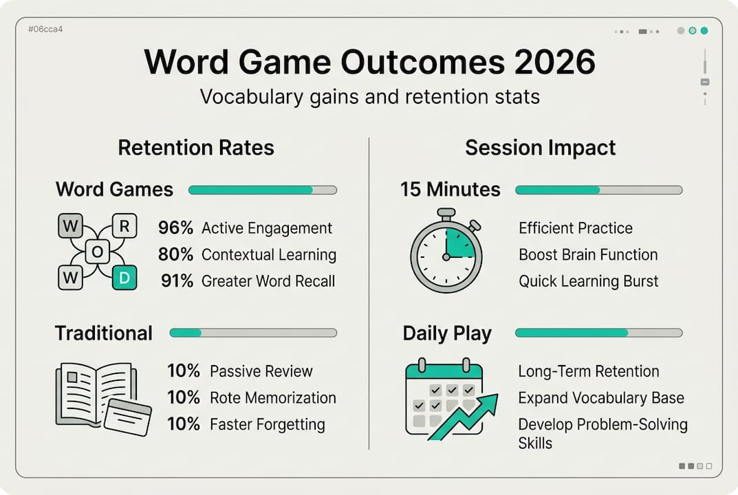 Infographic showing word game outcomes statistics