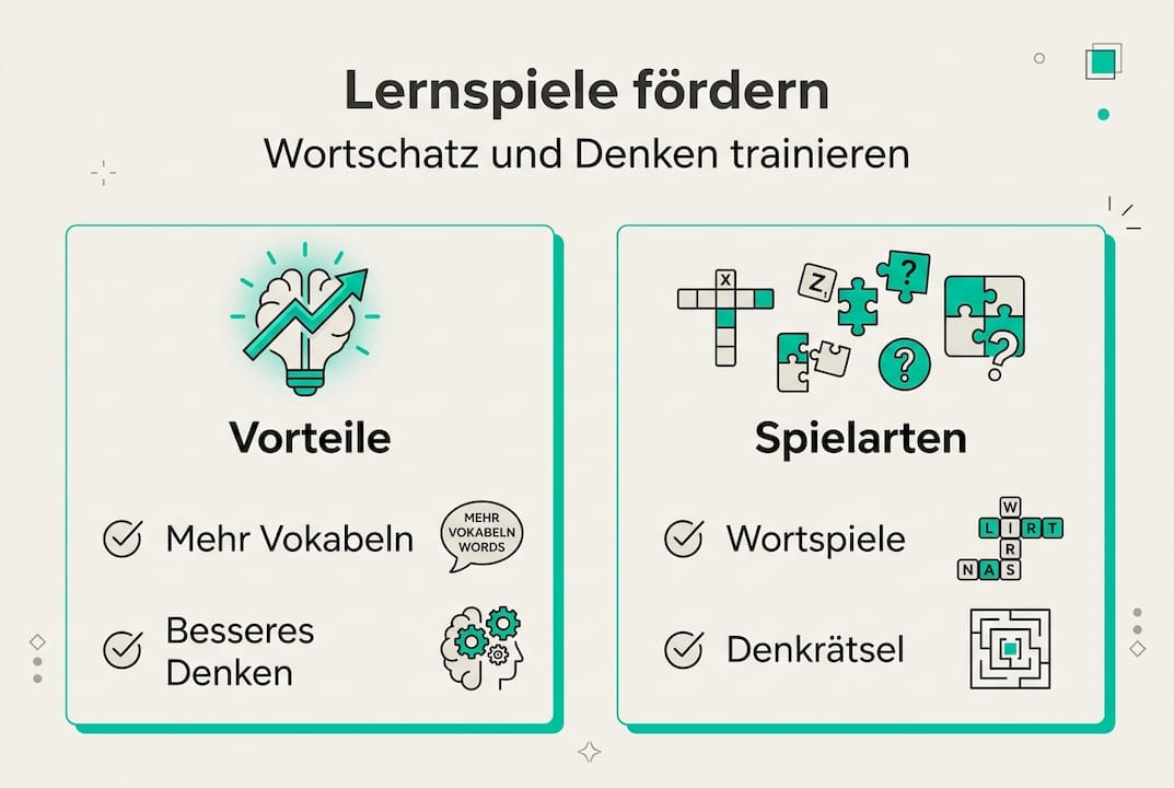 Infografik: Lernspiele – Vorteile und verschiedene Formen