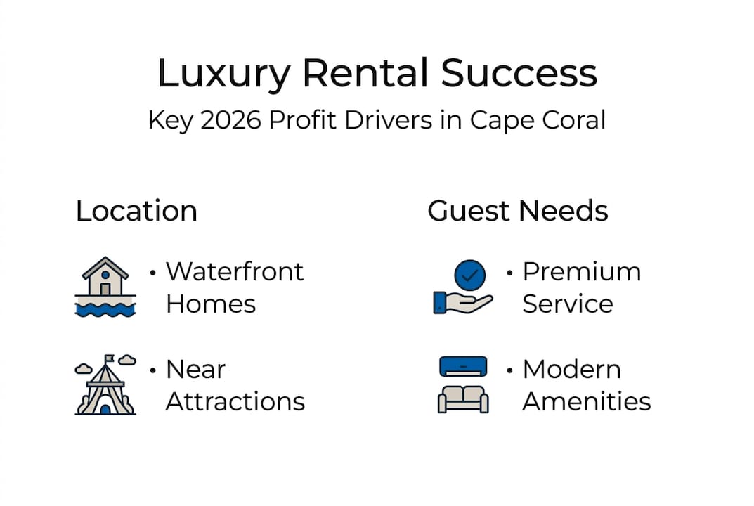 Luxury vacation rental income: maximize profits in 2026 1 Infographic of luxury rental profit drivers 2026