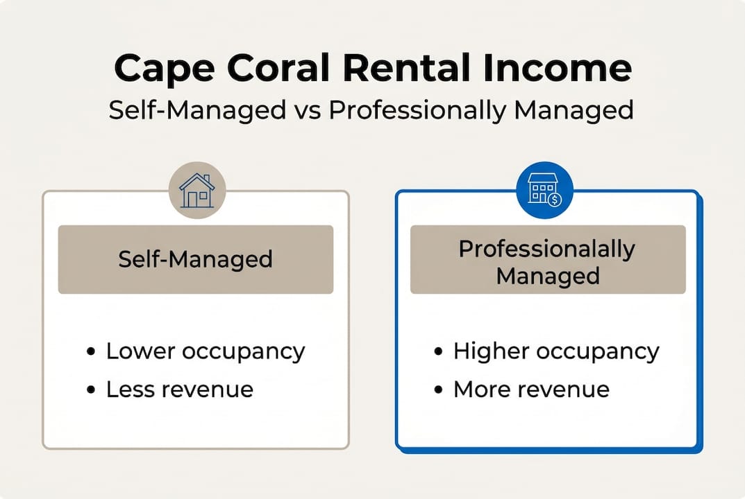 Infographic comparing self-managed and professional rentals