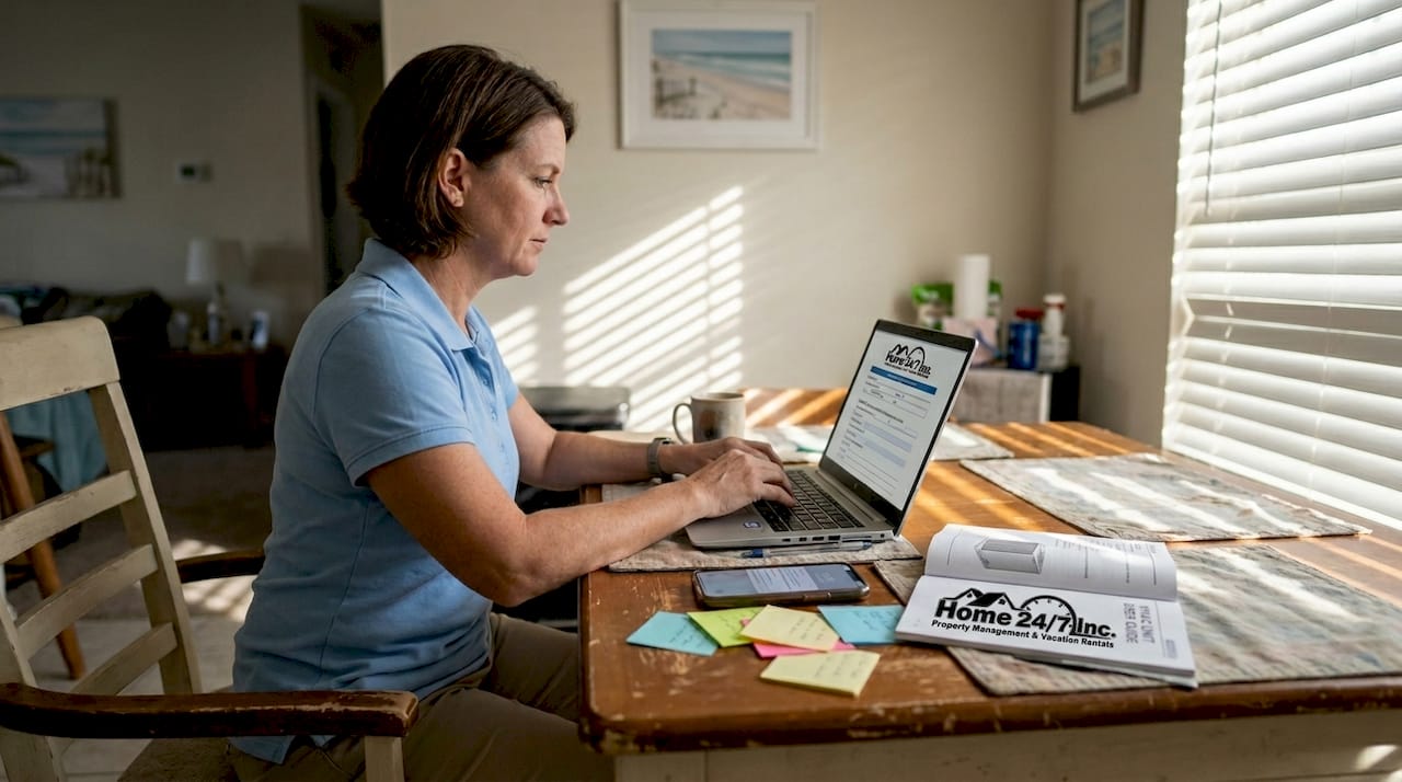 Property maintenance: Cape Coral rental success guide 1 Person updating rental maintenance checklist