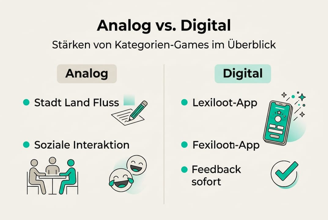Eine Infografik zeigt die Unterschiede zwischen analogen und digitalen Lösungen auf.