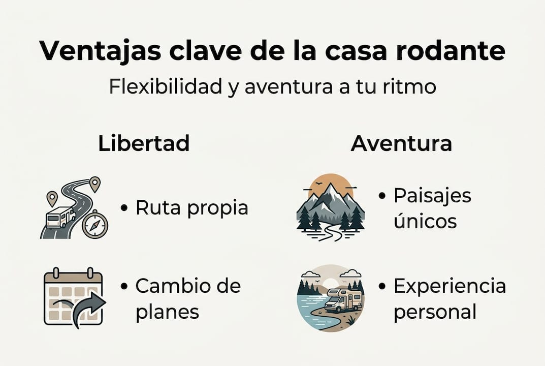 Infografía: Descubre las ventajas de la flexibilidad al viajar en casa rodante