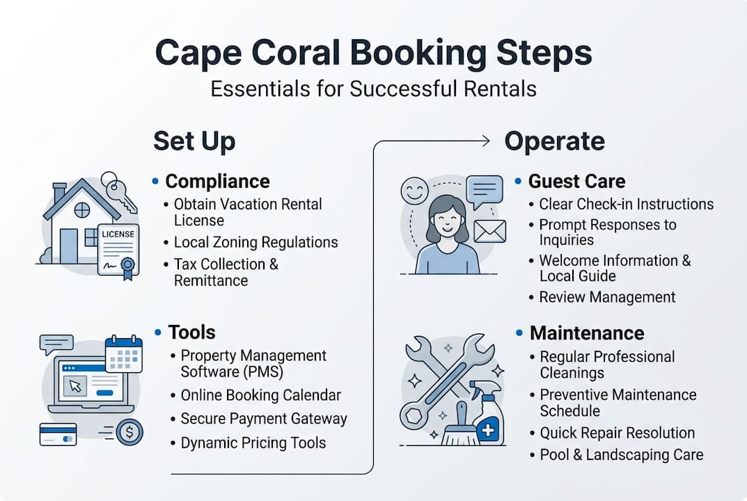 Infographic of essential Cape Coral rental steps