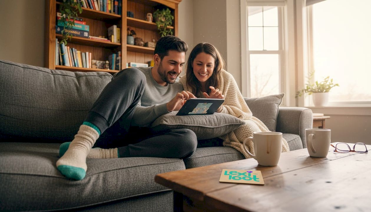 Friends playing digital word game together