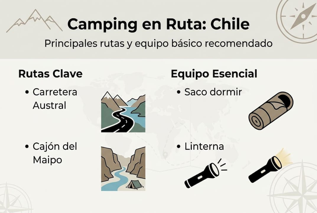 Guía visual con las mejores rutas y lo imprescindible para acampar