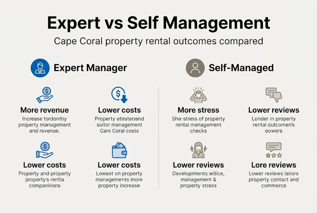 Why trust property management experts for Cape Coral rentals 1 Infographic comparing expert vs self management