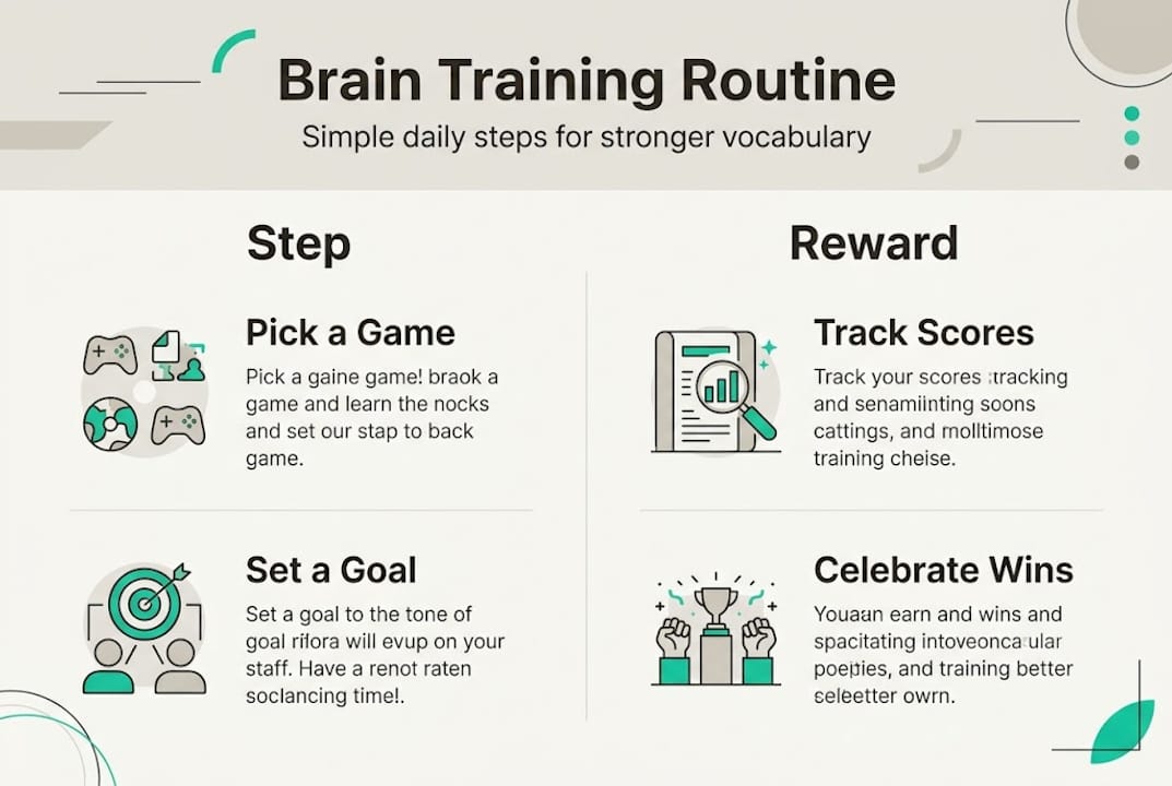 Infographic showing simple brain training routine